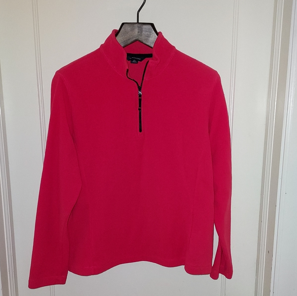 Girls Lands End fleece 1/4 zip sweatshirt sz L 14/16